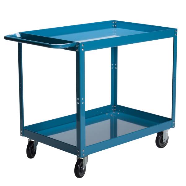 two shelf cart blue
